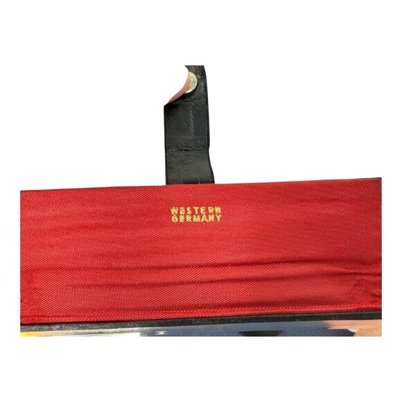 West Germany Floral Tapestry Clutch Purse Kiss Lock Mirror Comb Set Vintage READ - Picture 15 of 16